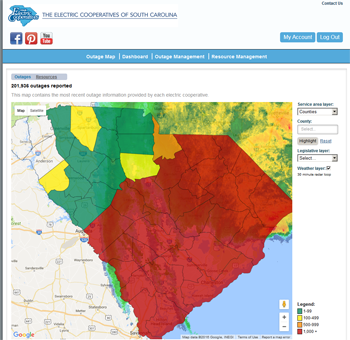 outage map