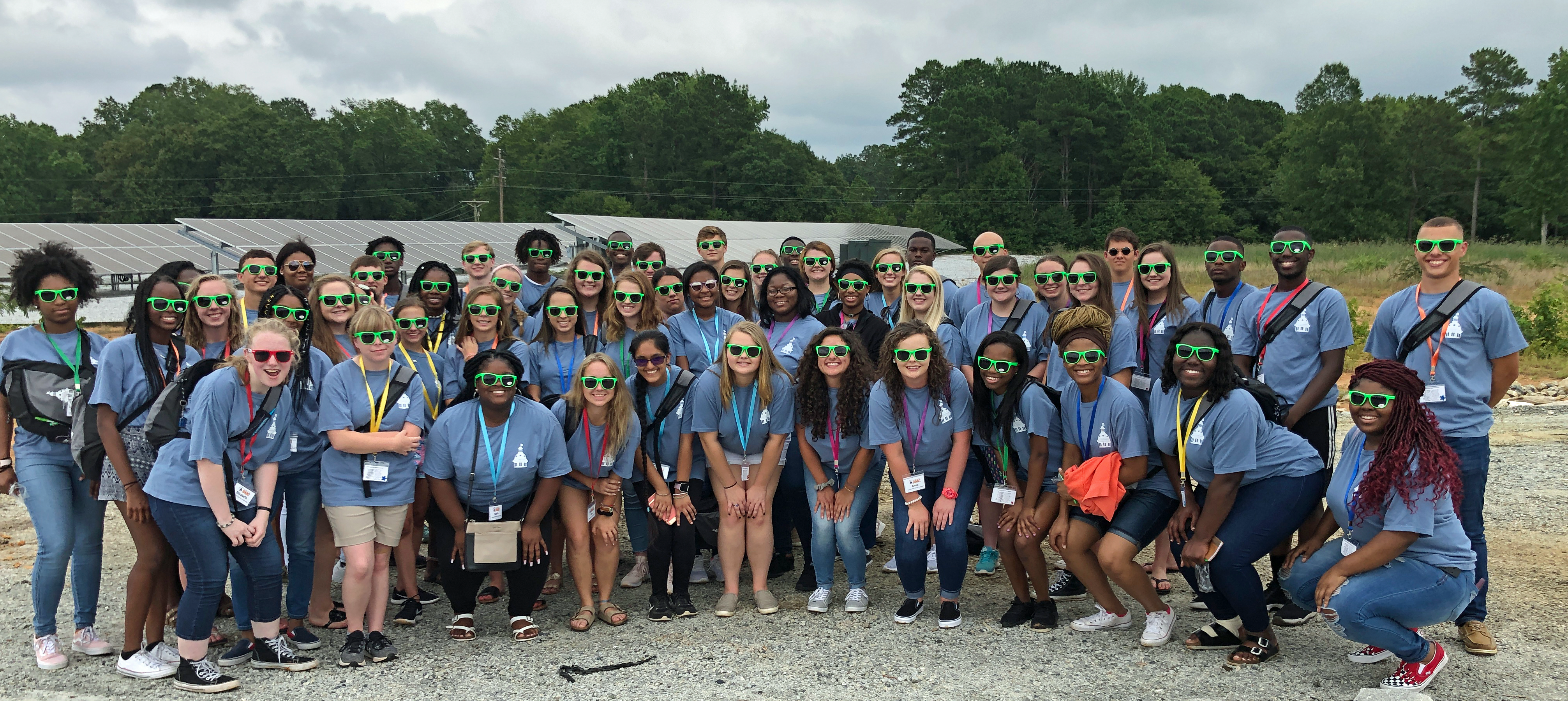 Cooperative Youth Summit students at Newberry Electric Cooperative's solar farm