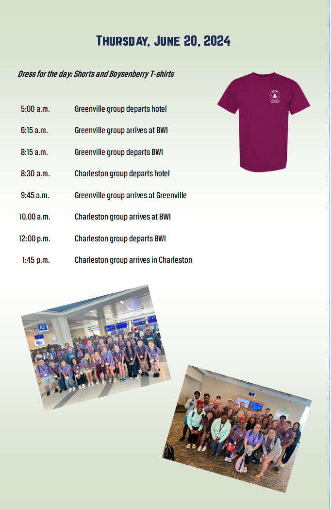 Thursday schedule