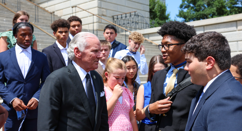 Governor Henry McMaster with the Cooperative Youth Summit students